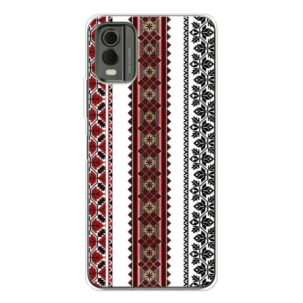 Чехол с рисунком «Вышиваночки» для Nokia C32
