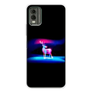 Силиконовый бампер с картинкой животных для Nokia C32 (Яркий олень)