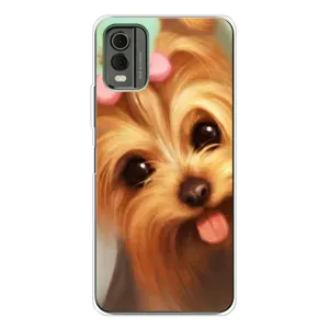 Чехол (ТПУ) Милые собачки для Nokia C32 (Йоршенский терьер)