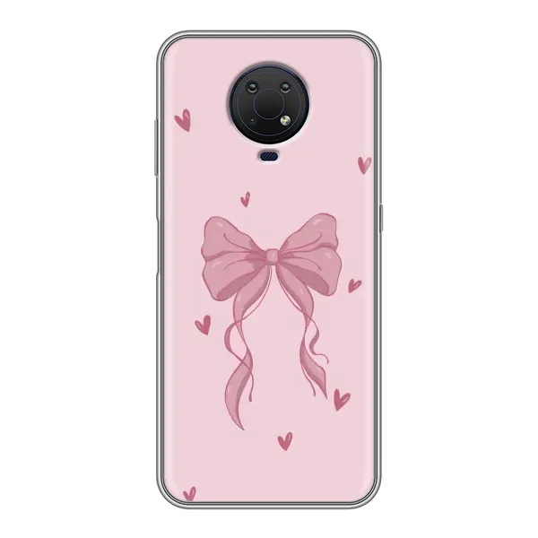 Чехол с рисунком «Бант на розовом» для Nokia G10 Чехол с рисунком «Бант на розовом» для Nokia G10