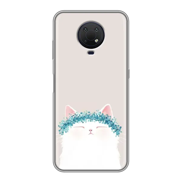 Чехол с рисунком «Белый котик» для Nokia G10 Чехол с рисунком «Белый котик» для Nokia G10