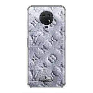 Текстурный Чехол Louis Vuitton для Нокиа Джи 10 (Белый ЛВ)