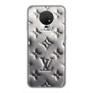 Текстурный Чехол Louis Vuitton для Нокиа Джи 10 (Бежевый ЛВ)