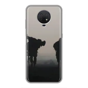 Чехлы на военную тематику для Nokia G10 (Бой солдат)