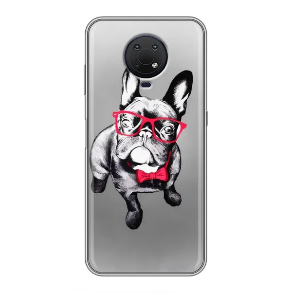 Чехол с рисунком «Бульдог в очках» для Nokia G10 Чехол с рисунком «Бульдог в очках» для Nokia G10