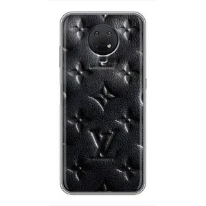 Текстурный Чехол Louis Vuitton для Нокиа Джи 10 (Черный ЛВ)