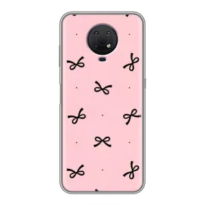 Чехол банты для Nokia G10 (Черные бантики)