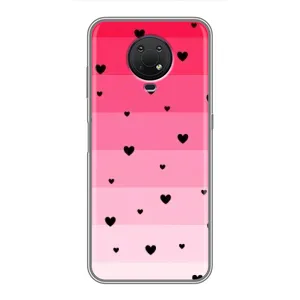 Чохли з тематикою "Маленькі Сердчеки" на Nokia G10 (Чорні сердечка)