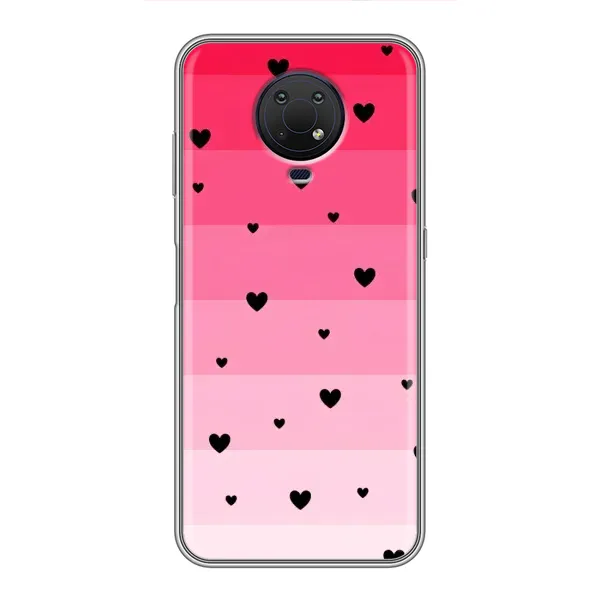 Чохол з малюнком «Чорні сердечка» для Nokia G10 Чохол з малюнком «Чорні сердечка» для Nokia G10
