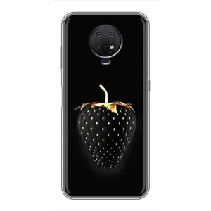 Чехол с изображением вкусной еды для Nokia G10 (Чёрная клубника)