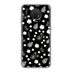 Чехлы с тематикой "ЦВЕТЫ" на Nokia G10 (цветение на чорном)