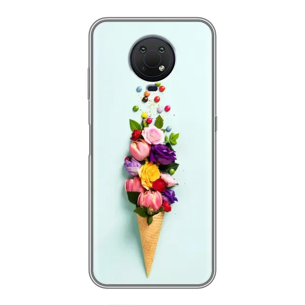Чехол с рисунком «Цветок-мороженное» для Nokia G10 Чехол с рисунком «Цветок-мороженное» для Nokia G10