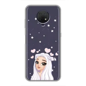 Чехол Стильные девушки на Nokia G10 (Девушка и сердечки)
