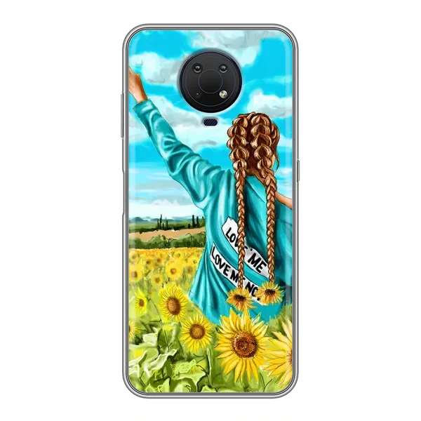 Чехол с рисунком «Девушка на поле» для Nokia G10
