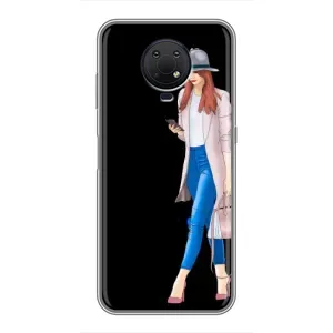 Чехол с картинкой Модные Девчонки Nokia G10 (Девушка со смартфоном)
