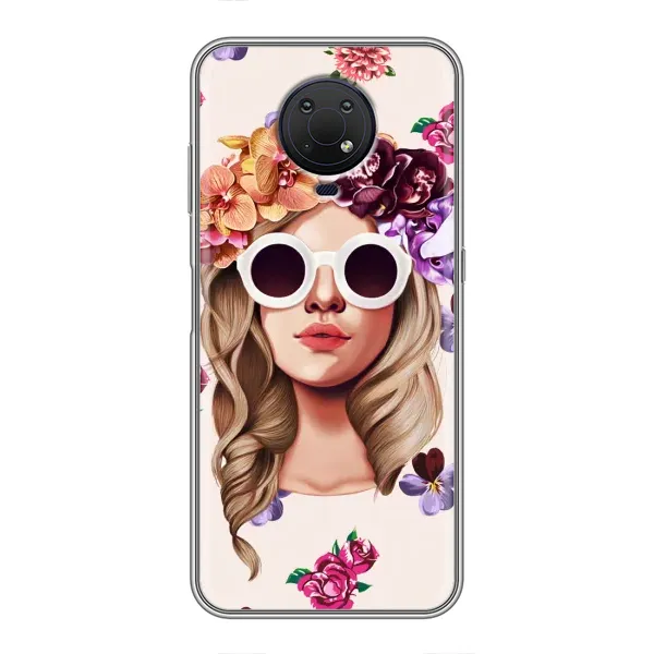Чехол с рисунком «Девушка в очках» для Nokia G10