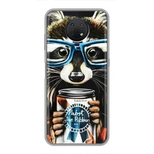 Силиконовый Чехол с Енотами на Nokia G10 (Енот в очках)