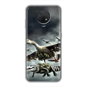 Чехол с мемами тралалело тралала для Nokia G10 (Гусини и крокодило)