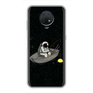 Силиконовый Чехол с принтом "Космонавты" на Nokia G10 (Космонавт на рыбалке)