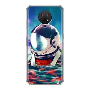 Силиконовый Чехол с принтом "Космонавты" на Nokia G10 (Космонавт в воде)