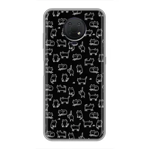 Чехол на тематику: Коты для Nokia G10 (Котики на черном)