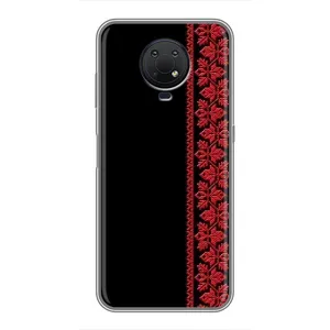 Силиконовый Чехол на Nokia G10 (Красная Вышиванка)