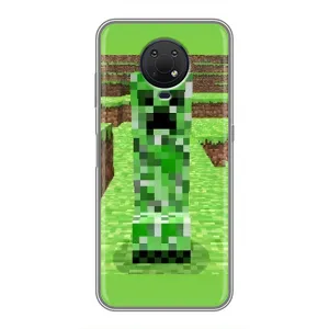 Чехлы для Nokia G10 (Персонажи Майн Крафт) (Крипер 2)