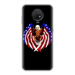 Чехол Флаг USA для Nokia G10 (Крылья США)