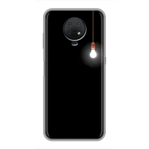 Чехол с картинками на черном фоне для Nokia G10 (Лампочка)