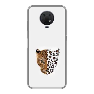 Чехол с леопардовым принтом на Nokia G10 (Леопард на белом)