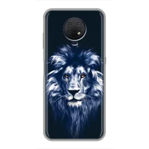 Чехол с картинкой на Nokia G10 (Лев - синий)