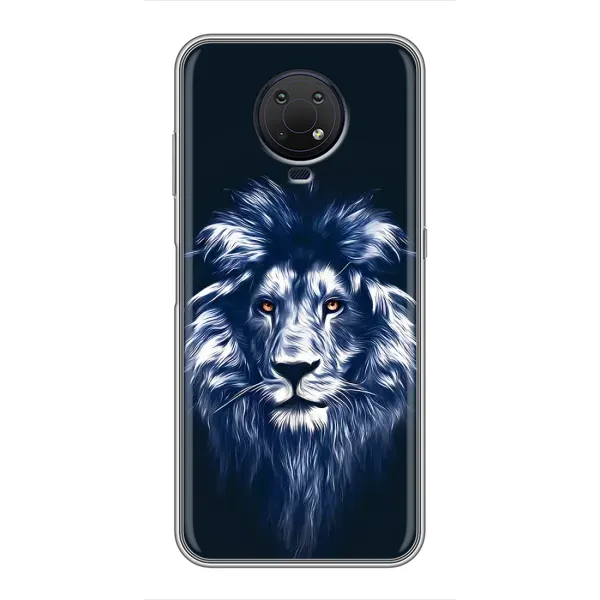 Чехол с рисунком «Лев - синий» для Nokia G10