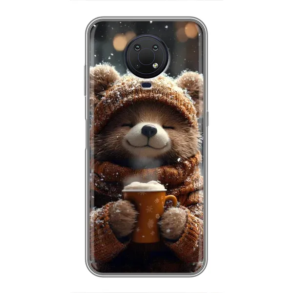 Чехол с рисунком «Медвежонок с кофе» для Nokia G10 Чехол с рисунком «Медвежонок с кофе» для Nokia G10