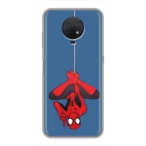 Чехол Супергерой Человека Паука на Nokia G10 (На паутине)
