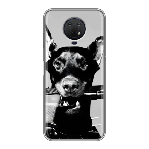 Чехол с рисунком «Опасный доберман» для Nokia G10 Чехол с рисунком «Опасный доберман» для Nokia G10
