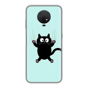Силиконовый чехол с котиком для Nokia G10 (Падающий кот)