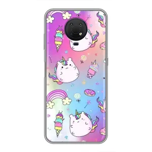 Чехол Unicorn на Nokia G10 (Радуга и Единорог)