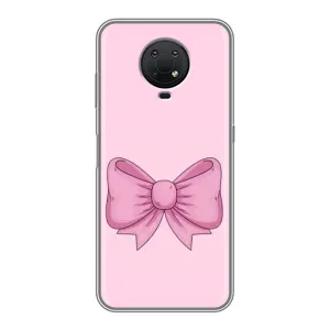 Чехол банты для Nokia G10 (Розовый бантик)