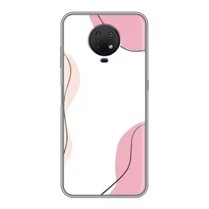 Чехол цветочный дизайн для Nokia G10 (Розовый фон)