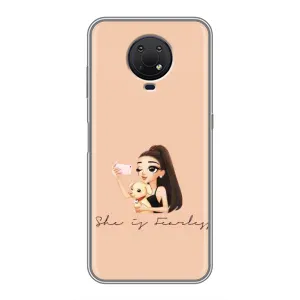 Силиконовый Чехол на Nokia G10 с картинкой Стильных Девушек (С собакой)