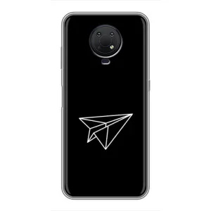 Чехол с картинками на черном фоне для Nokia G10 (Самолетик)