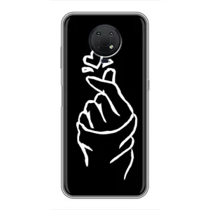 Чохол (Знак сердечка) для Nokia G10 (Сердечко на чорному)
