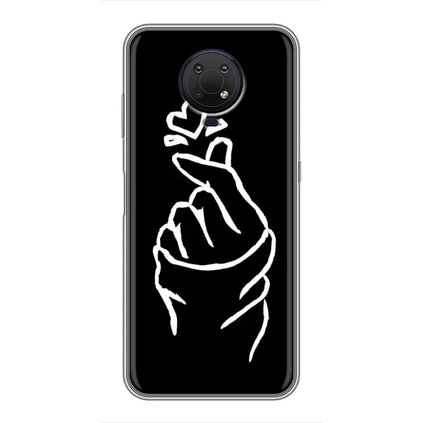 Чехол с рисунком «Сердце на черном» для Nokia G10 Чехол с рисунком «Сердце на черном» для Nokia G10