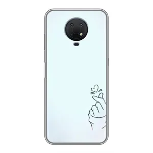 Чохол (Знак сердечка) для Nokia G10 (Сердечко на блакитному)