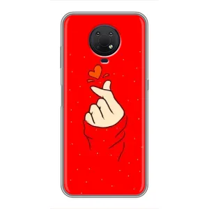 Чохол (Знак сердечка) для Nokia G10 (Сердечко на червоному)