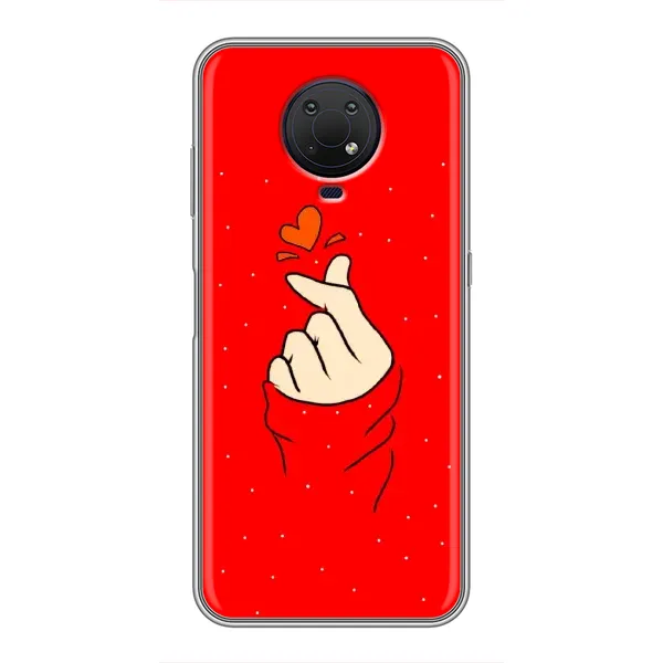 Чехол с рисунком «Сердце на красном» для Nokia G10 Чехол с рисунком «Сердце на красном» для Nokia G10