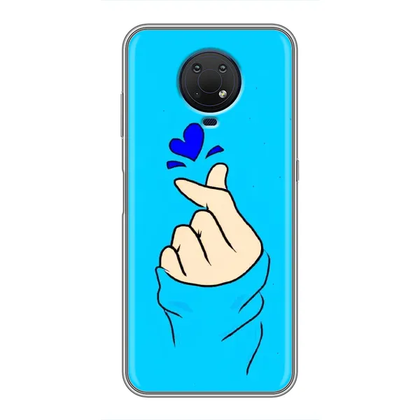Чехол с рисунком «Сердце на синем» для Nokia G10 Чехол с рисунком «Сердце на синем» для Nokia G10
