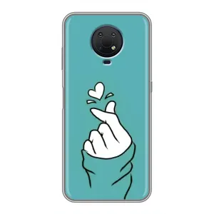 Чохол (Знак сердечка) для Nokia G10 (Сердечко на бірюзовому)