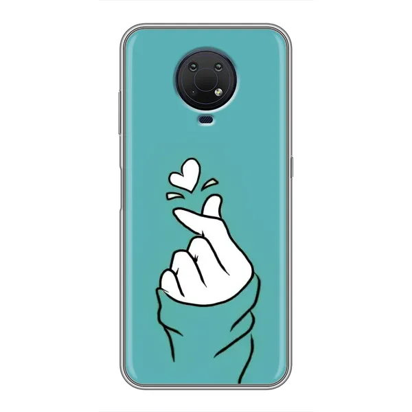 Чехол с рисунком «Сердечко на бирюзовом» для Nokia G10 Чехол с рисунком «Сердечко на бирюзовом» для Nokia G10