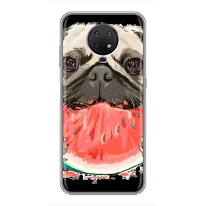 Чехол (ТПУ) Милые собачки для Nokia G10 (Смешной Мопс)